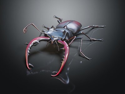 Modern spade carapace stag beetle stag shovel beetle 3d model