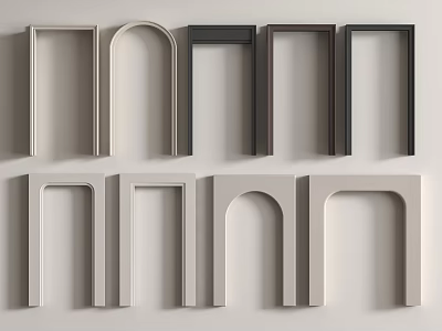 Decorative Wall Frames With Various Shapes And Color Options For Interior Design 3d model