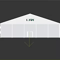Spacious White Tent Interior With Metal Frame Structure Small Windows And Gray Floor