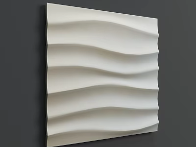 Modern White Wavy Wall Decor with 3D Textured Wave Design for Home Interior Decoration 3d model