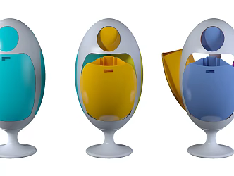 Children's egg-shaped trash can modern trash can 3d model