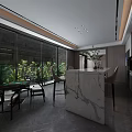 Modern Basement Living Space With Wooden Wall Panel Sofa Coffee Table And Green Plant