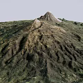 3D Rendered Mountain Landscape With Lush Green Vegetation And White Snowy Peak