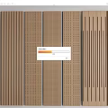 Wooden Decorative Panels Showing Perforated Striped And Textured Patterns 3d model