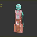 Vintage Red Gas Pump With Mobilgas Logo In Classic Retro Design