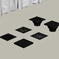 Contemporary Bathroom Floor Drains Featuring Different Square Designs And Grid Patterns 3d model