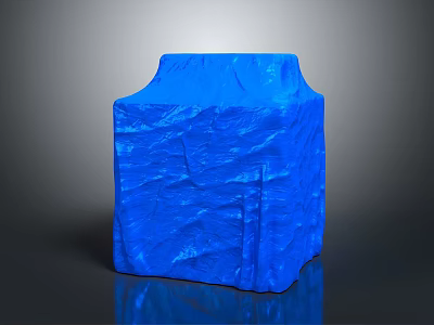 Equipment Covered With Blue Protective Cover And Square Shape Design 3d model