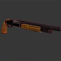 Ergonomic Modern Tactical Shotgun With Wooden Stock And Black Barrel Design