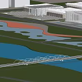 Detailed Aerial Planning of Urban City With River and Building Layout