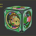 Intricate Metallic Cube With Visible Gear Mechanisms And Mechanical Components