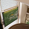 Modern Staircase With Wooden Steps In Elegant Interior Design With Lighting And Green Plants