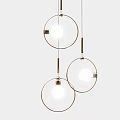 Modern Pendant Lights with Circular Ring and Wire Frame Design for Interior Decoration 3d model