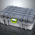 Heavy Duty Storage Box with Grid Pattern Surface and Green Locking Latch