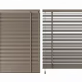 Modern Horizontal Window Blinds With Adjustable Slats In Neutral Brown Tone 3d model