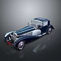 Vintage Classic Car With Deep Blue Body And Retro Elegant Design