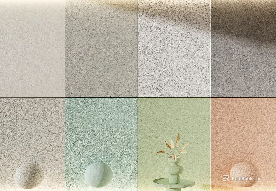 Stylish Modern Wall Panels With Multiple Color Options And Textured Surfaces For Interior Design 3d model 