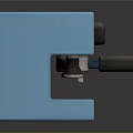 Modern Blue Coffee Machine Design Featuring Black Knobs White Buttons And Handle