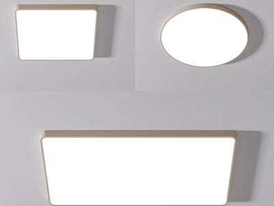 Modern Simple Ceiling Lights with Square Round and Rectangular Shapes 3d model