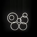 Modern Stylish Chandeliers With Circular Illuminated Rings And LED Minimalist Design