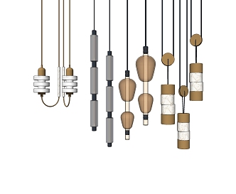 Modern chandelier combination 3d model