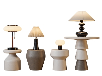 Antique Table Lamp New Chinese Style Lamps Table Lamp American Table Lamp Side Several Small Round Several 3d model