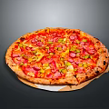 Delicious Homemade Pizza Topped With Fresh Sausage Bell Peppers Cheese And Baked Golden Crust