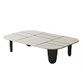 Modern Minimalist Coffee Table With Grid Pattern Top And Black Sleek Legs 3d model