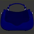 Stylish Modern Blue Handbag With Top Handle Curved Front Detail And Glossy Design