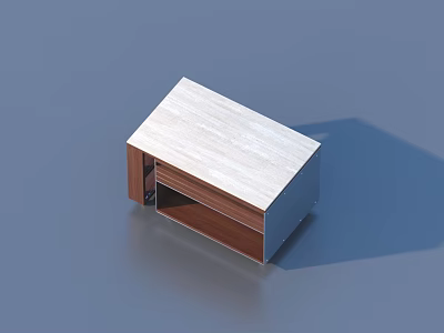 Modern Bookshelf Design With White Top And Brown Wooden Storage Compartments 3d model