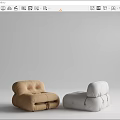 Modern Single Sofa Lazy Sofa 3d model