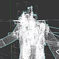 Mechanical Game Film Character With Trench Coat Headgear And Metal Components