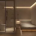 Modern SPA Sauna Room With Sofa Beds Blue Cushions Large Screen TV And Modern Lighting