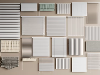 Various Styles Of Window Blinds For Home Interior Decor And Design 3d model