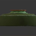 Green Circular Military Weapon Device With Orange Top And Identification Markings 3d model