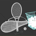 Wilson Tennis Equipment With Racket Bag Wire Basket Filled With Tennis Balls And Single Ball