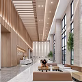 Modern Front Desk Reception Area In Spacious Lobby With Marble Decor Natural Light And Staff