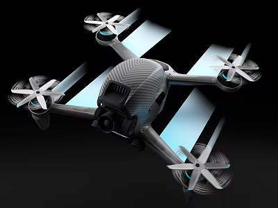 Commercial Drone With Four Propellers High Resolution Camera And Sleek Design 3d model