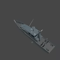 Military Combat Weapon Naval Ship Equipped With Radar And Front Gun
