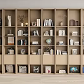 Bookcase Bookshelf Ornaments Book Decorative Cabinet 3d model