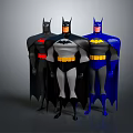 Game and Movie Batman Characters Featuring Multiple Versions Different Colored Costumes and Iconic Capes