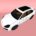 Stylish White SUV with Black Wheels and Orange Interior Design