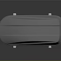 Gray Car Roof Box With Orange Bottom Edge And White Mounting Brackets
