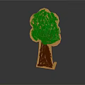 Commercial Wooden Tree Shaped Decorative Display Equipment With Brown Trunk Green Canopy And Base