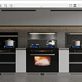 Modern Kitchen With Built in Ovens Stoves And Cookware On Countertops