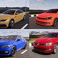 Various Colored Stylish Cars In Different Models With Mountain Outdoor Backdrop