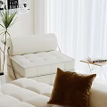 Modern Living and Dining Room Interior With Comfortable Sofa Dining Table And Green Plants