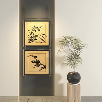 New Chinese Decorative Painting 3d model