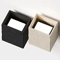 Set of Two Modern Square Ceiling Lights in Black and Beige Finish