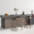 Bar chair combination 3d model