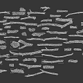 Stone And Wood Various Shapes Sizes Branches Blocks Pieces Collection